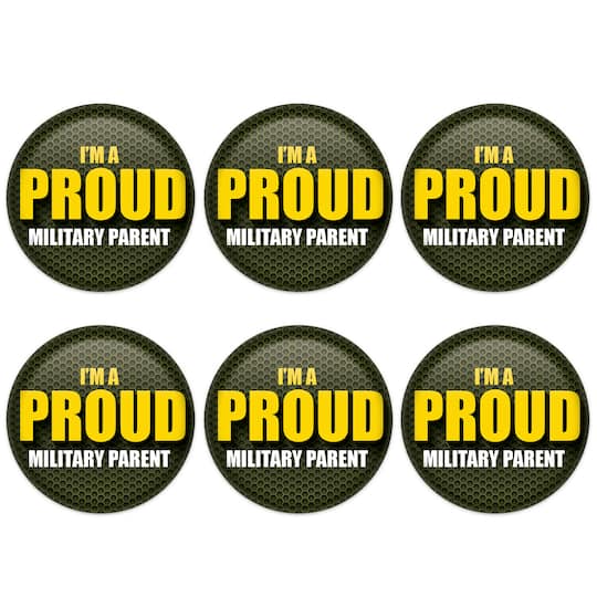 Beistle 2" I'm A Proud Military Parent Buttons, 6ct.